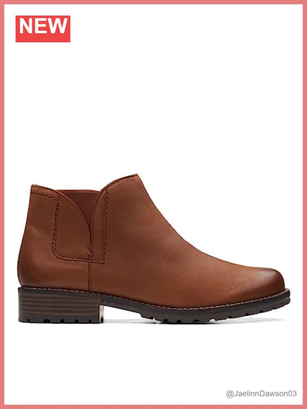 Leather Chukka Boot Round Toe Slip-On Block Heel Ankle Bootie